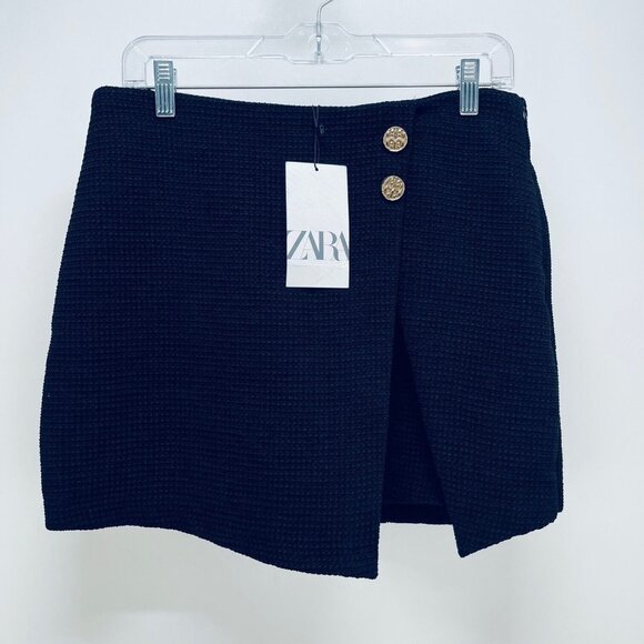 Zara Dresses & Skirts - Zara Mini Skirt Size L Women’s Pull On Polyester Black New